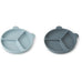 LIEWOOD - Stacy le pack de 2 Assiettes à compartiments Blue mix