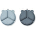LIEWOOD - Stacy le pack de 2 Assiettes à compartiments Blue mix
