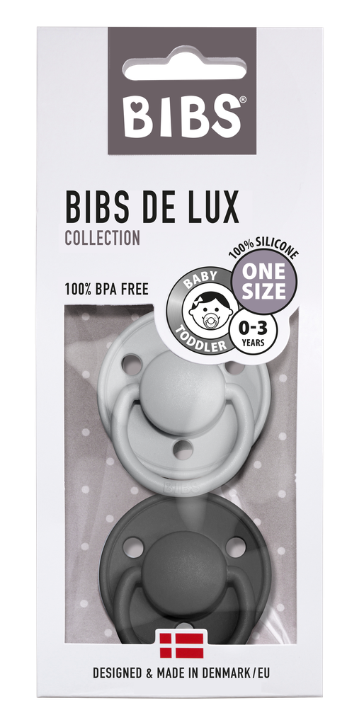 BIBS - Pack de 2 tétines Bibs de Lux Gris Nuage & Noir – Cool Kids Atelier