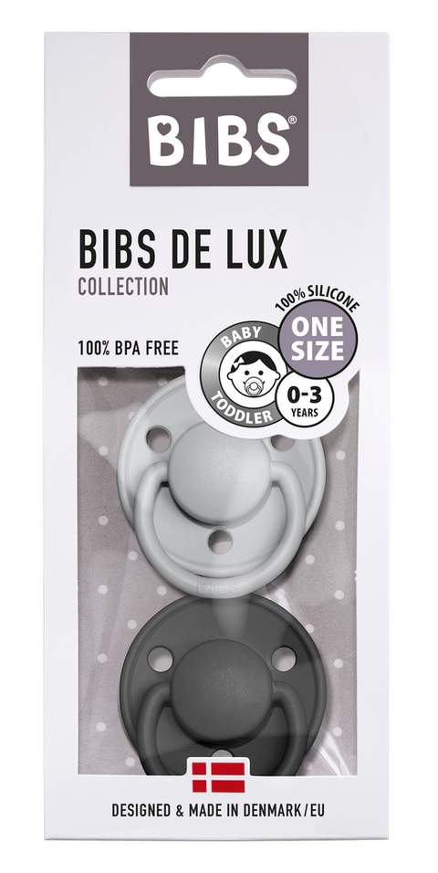 BIBS - Pack de 2 tétines Bibs de Lux Gris Nuage & Noir