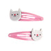 Ensemble de 2 barrettes Chat Rose