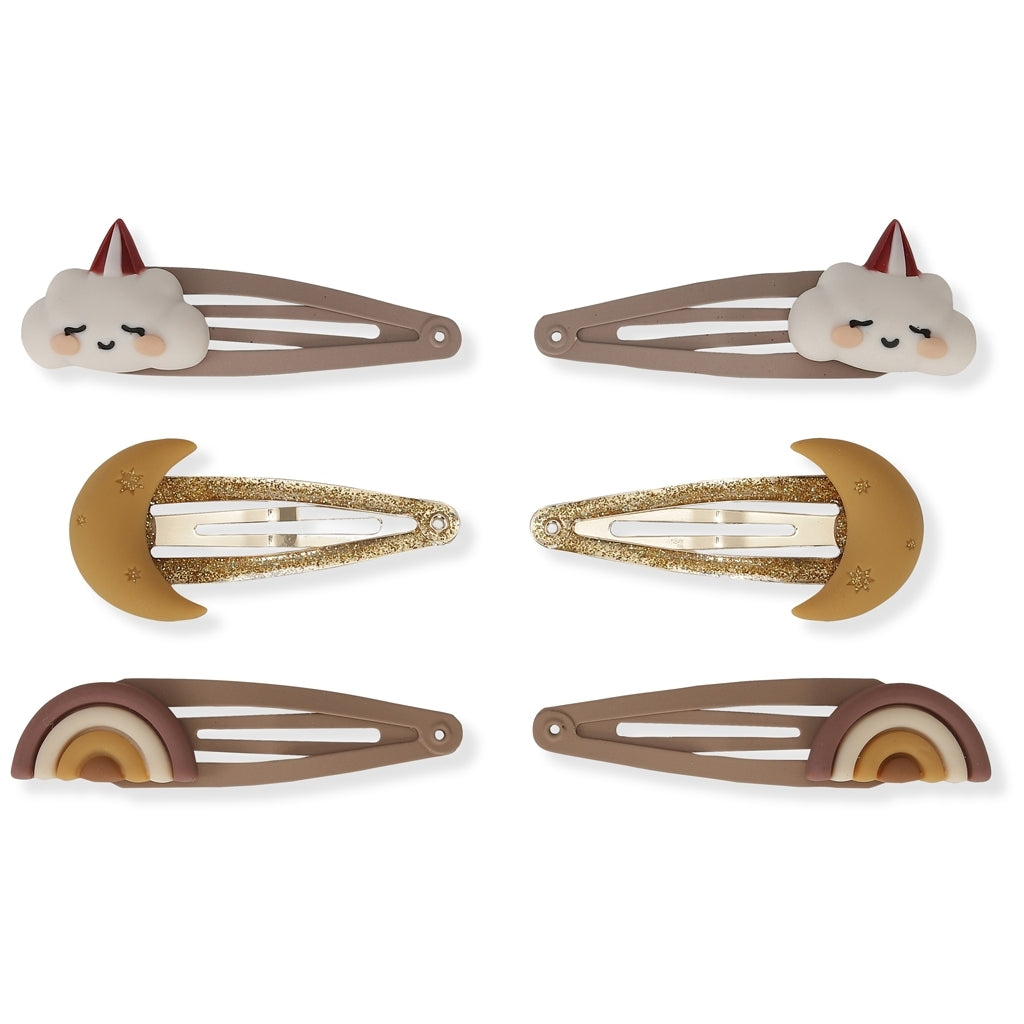 KONGES SLOJD  - Pack de 6 Barrettes clip Rainbow