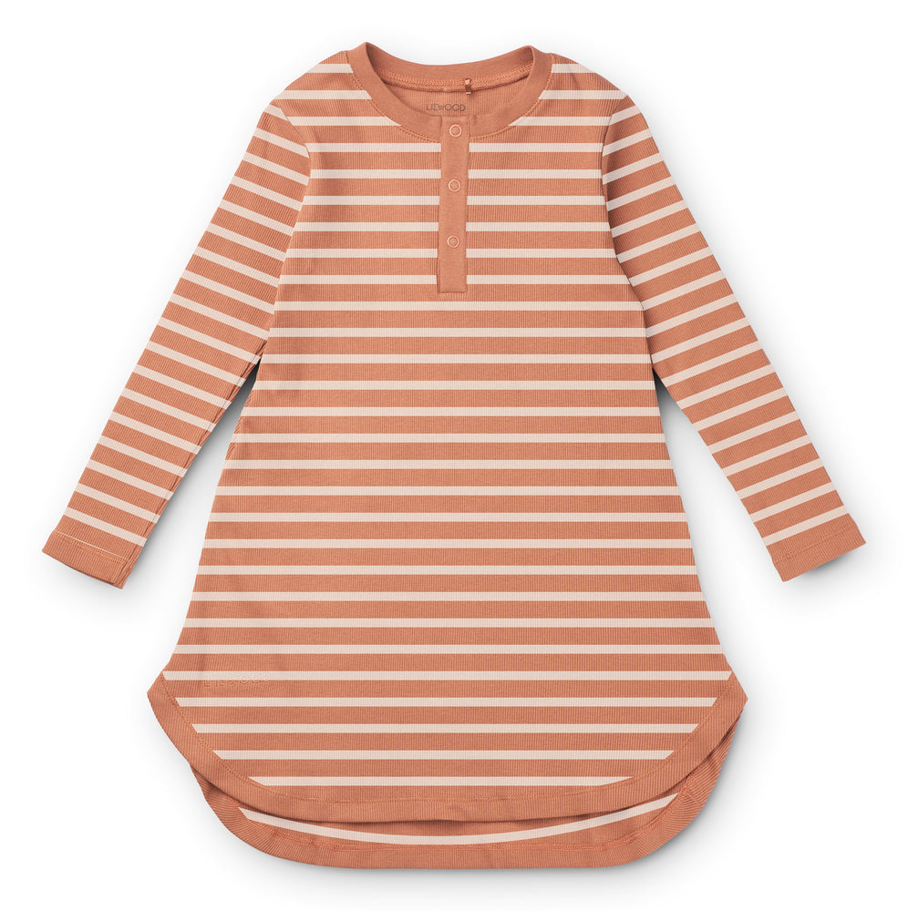 LIEWOOD - Alva la Chemise de Nuit Tuscany Rose rayé Sable