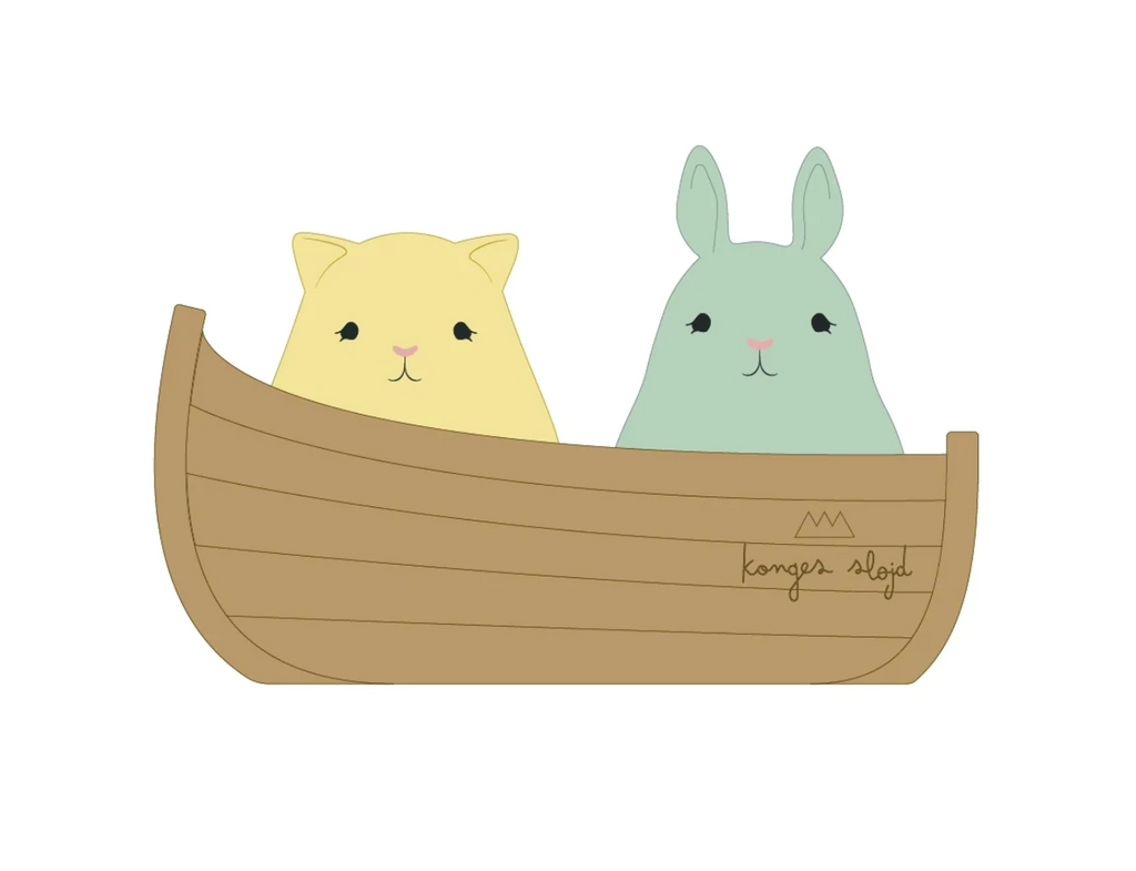 KONGES SLOJD - Jouets de bain Bateau Chat & Lapin Fudge