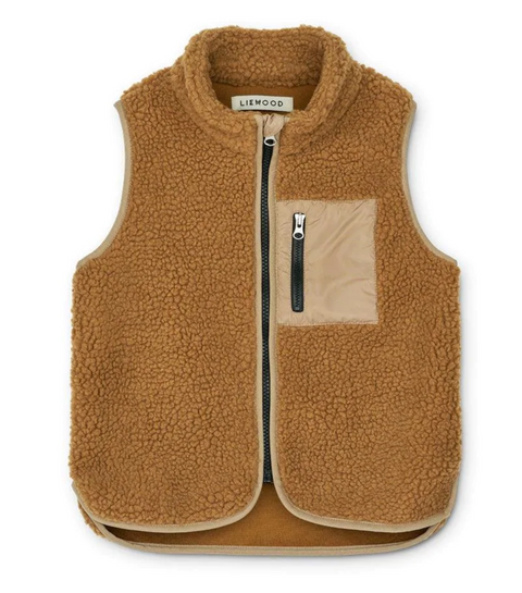 LIEWOOD - Vada la veste Teddy sans manches Golden Caramel & Oat