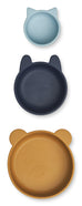 LIEWOOD - Eddie les 3 bols en silicone Sea Blue mix
