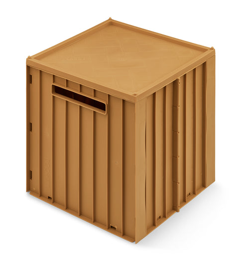 LIEWOOD - Elijah la Caisse de rangement pliables avec couvercle Golden Caramel