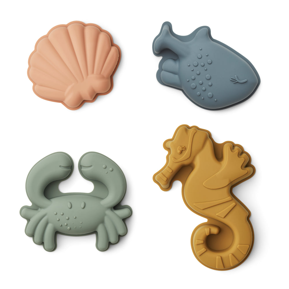 LIEWOOD - Gill le pack de 4 moules en silicone Créatures de la Mer