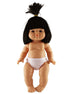 poupée fille en vinyl de 34cm typée asitique avec cheveux noirs