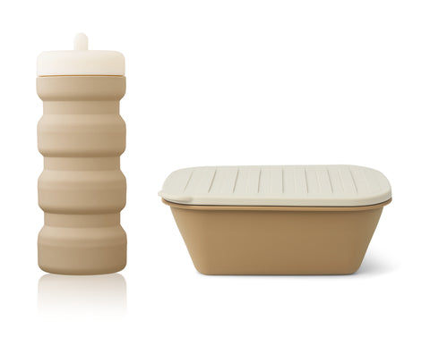 LIEWOOD - Jose "On the Go" le set Bol & Gourde pliables Sandy Oat mix