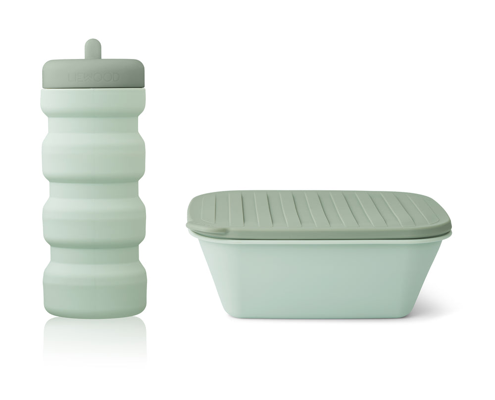 LIEWOOD - Jose "On the Go" le set Bol & Gourde pliables Dusty Mint mix