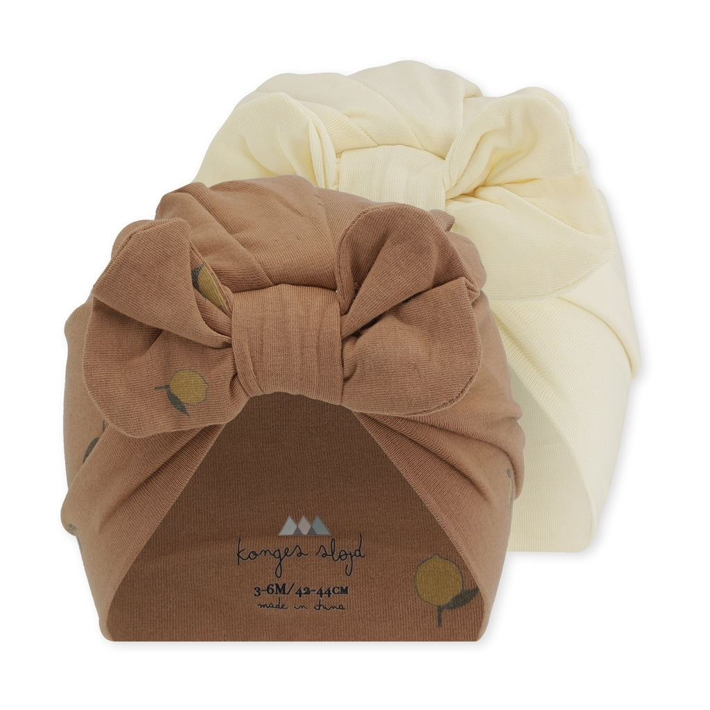 KONGES SLOJD - Bambi le Duo de Bonnets Turbans Brown Lemon & Vanilla