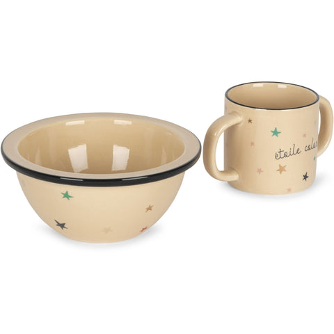KONGES SLOJD - Coffret de vaisselle en céramique Étoile Colorée