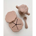 KONGES SLOJD - Coffret premiers repas en slicone beige foncé Coquillage Bark