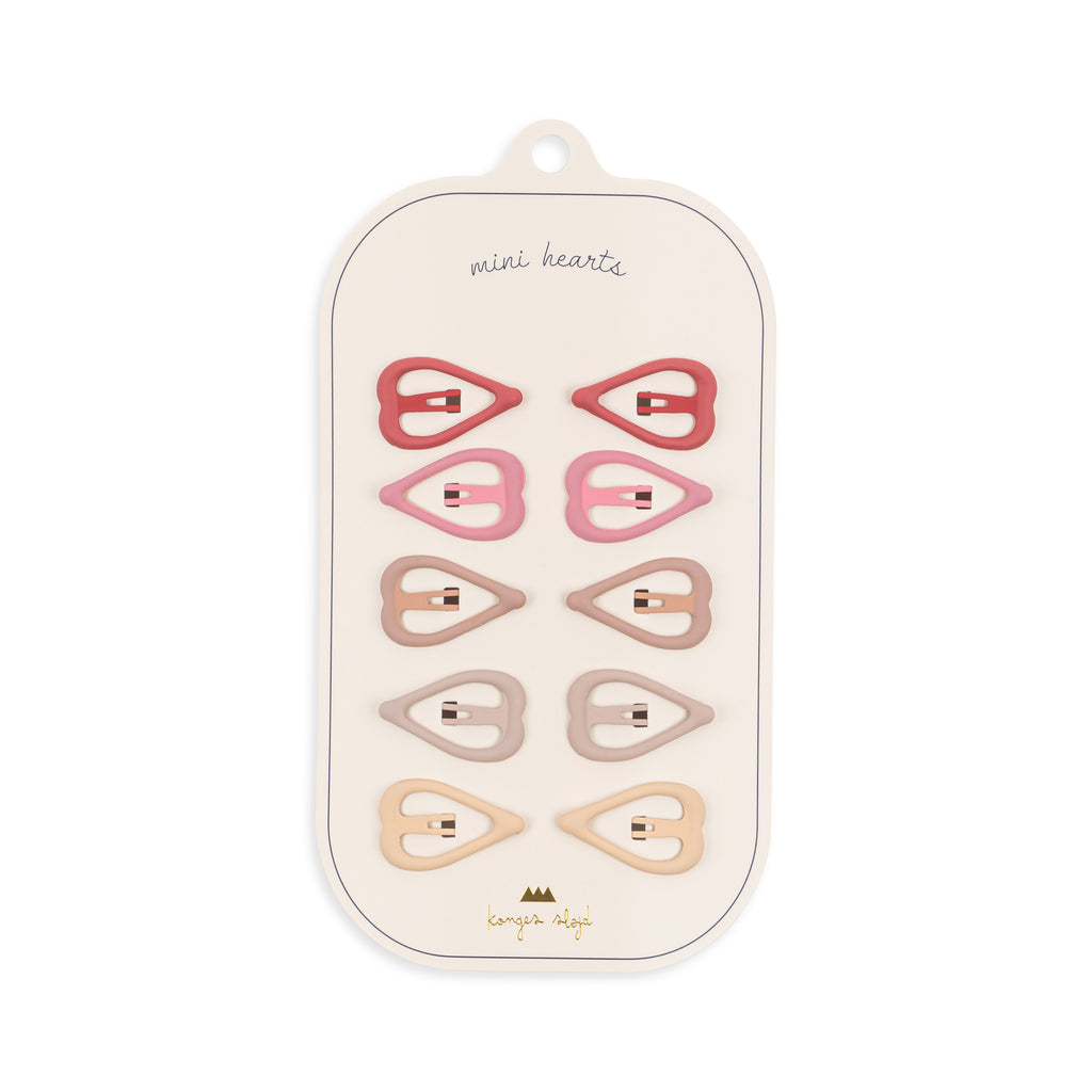 KONGES SLOJD  - Pack de 10 mini Barrettes clip Heart