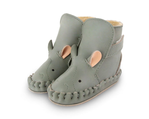 Souliers en cuir KAPI Lining Hippopotame Gris