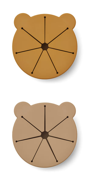 LIEWOOD - Kelly le Set de 2 Bols en silicone pour snack Golden Caramel & Oat