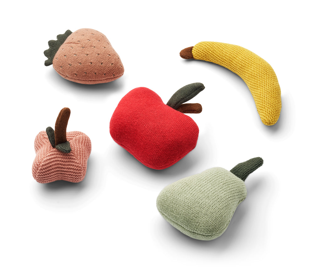 LIEWOOD - Lisa le pack de 5 jouets tricotés Fruits