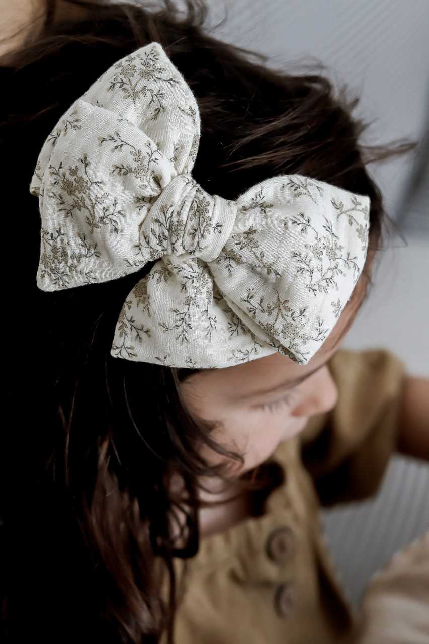 Norah's Shop - Barrette Noeud classique en double Little Flower