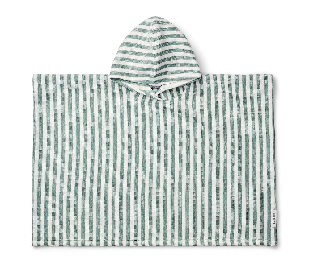 LIEWOOD - Paco le Poncho vert Peppermint & Blanc