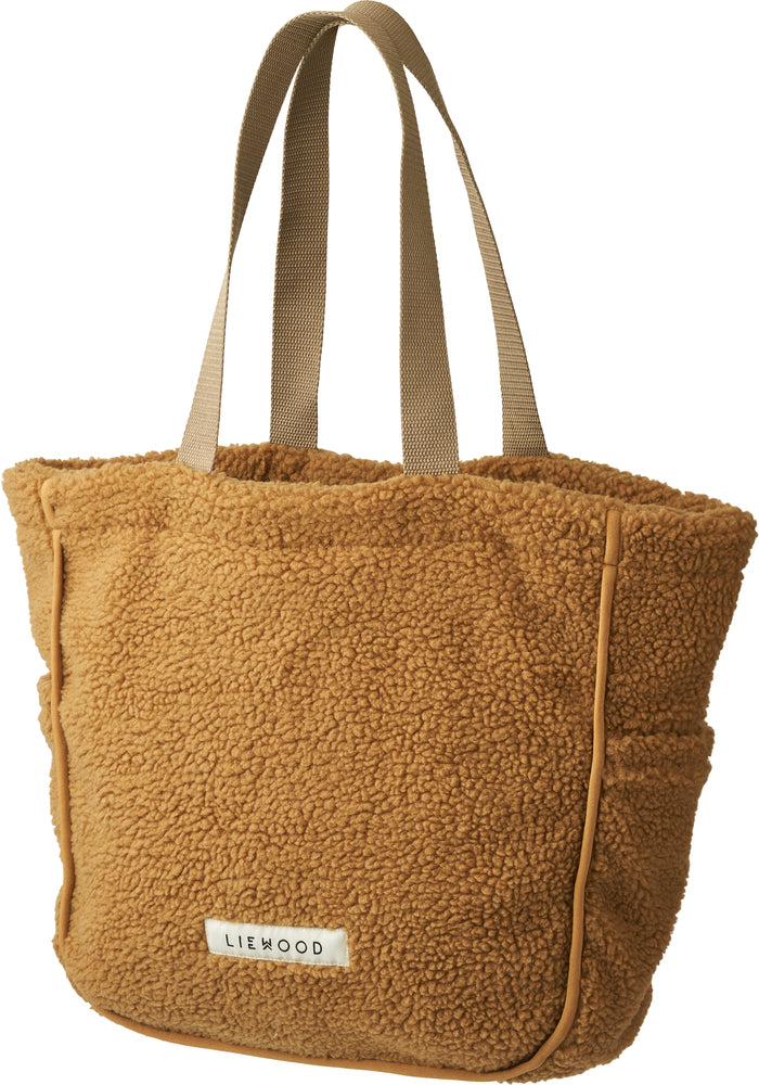 LIEWOOD - Reed le tote bag en peluche teddy Golden Caramel