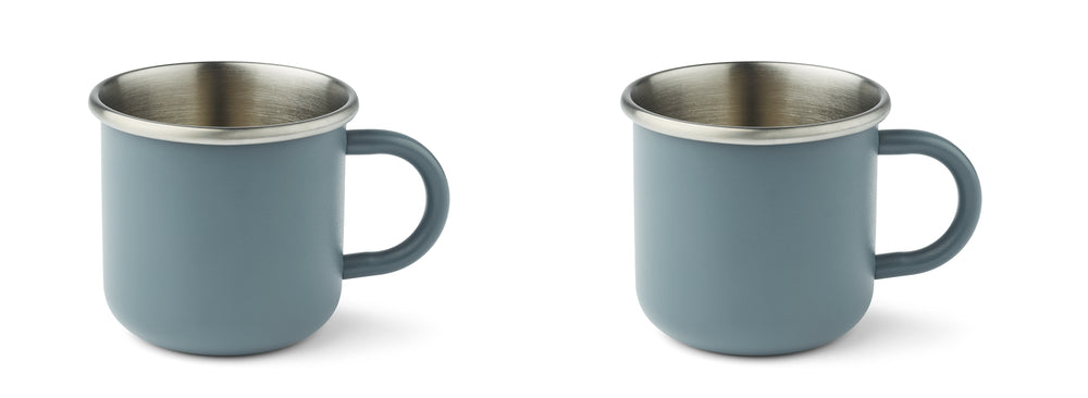 LIEWOOD - Tommy les 2 tasses en acier Blue Fog