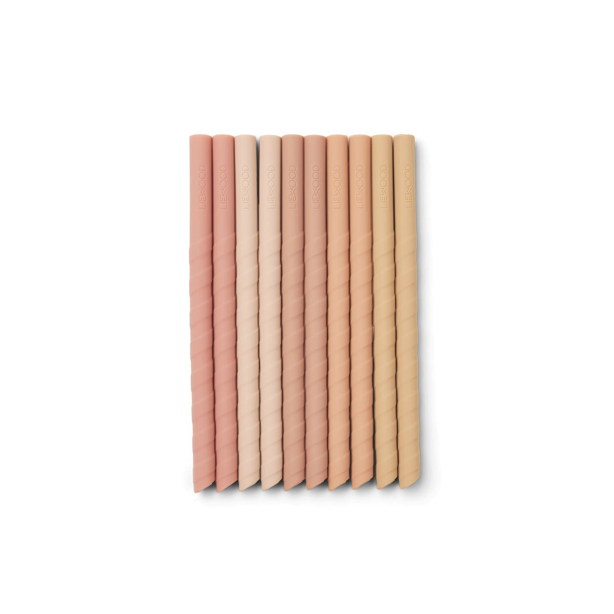 10 pailles en silicone  Multi couleurs Vieux rose - Liewood - little cecile