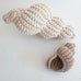 Coquillage long en Crochet écru