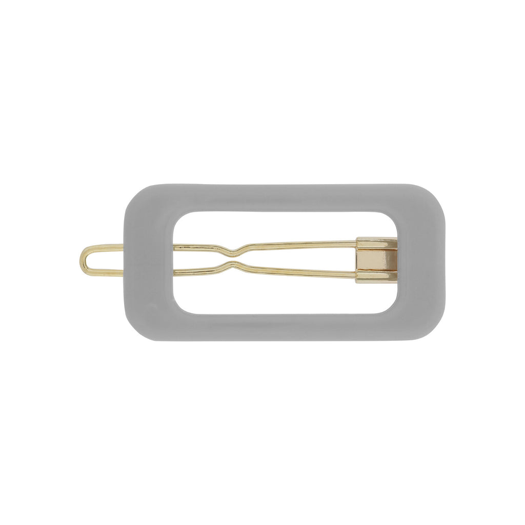 Kanel - Barrette clip grise Rectangle Cool Grey