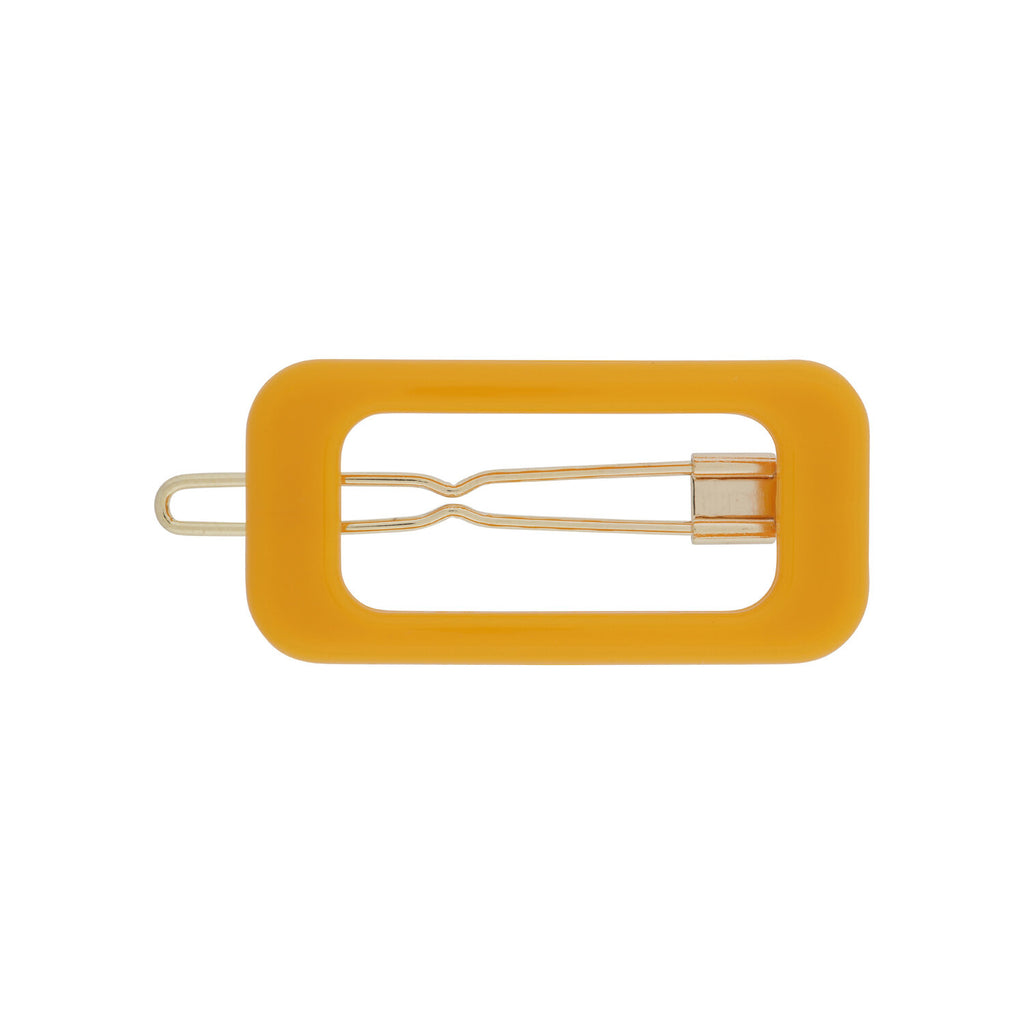 Kanel - Barrette clip miel Rectangle Yellow