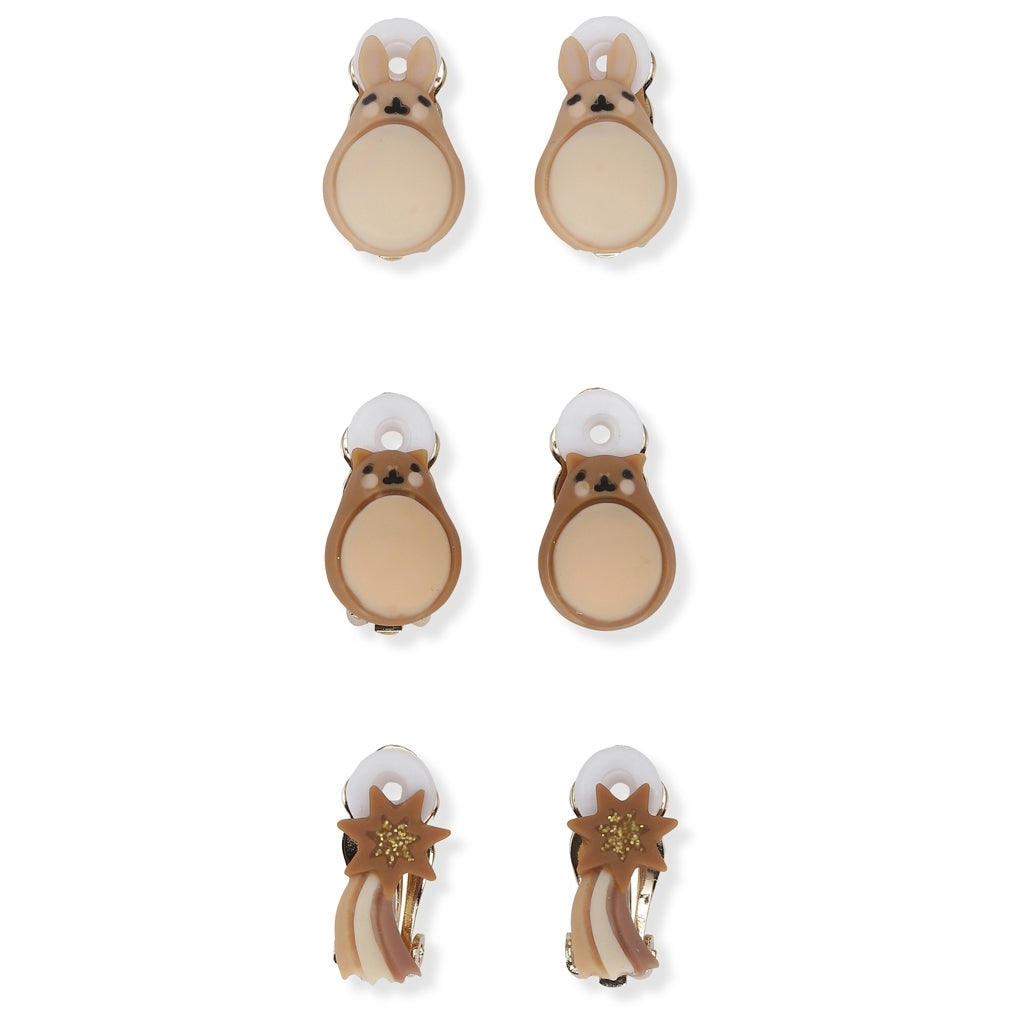 KONGES SLOJD  - Pack de 3 Boucles d'oreilles à clips Lapin Bunny