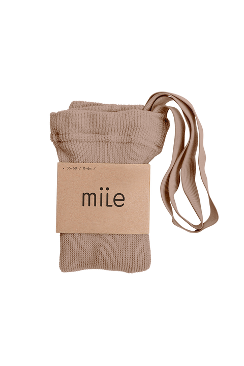 MILE - Collant Rétro à bretelles élastiques Beige