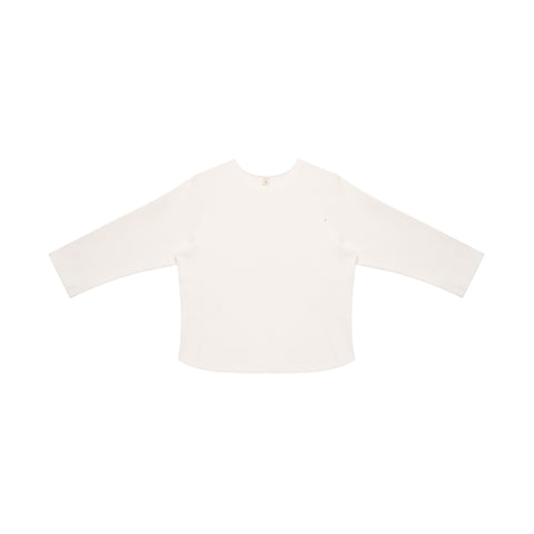 A BABY BRAND - Sweatshirt côtelé Blanc Naturel