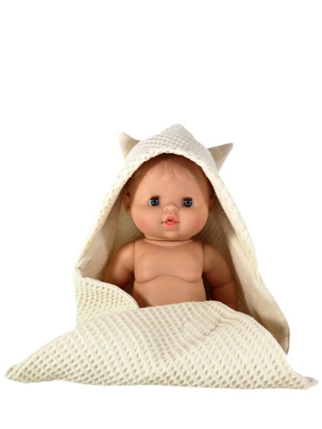 Sortie de bain écru pour poupée et poupon Gordi – Cool Kids Atelier